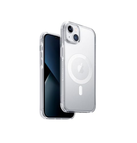 UNIQ Magclick Charge Combat (AF) Hybride pour iPhone 14 Plus Transparent satiné
