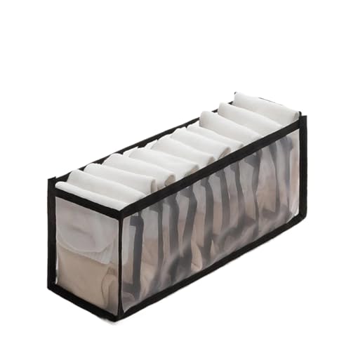 PSNKLMM Organizador de armario for ropa interior, calcetines, for el hogar, caja almacenamiento divisora, organizadores cajones, sujetador(Black 11 grids)