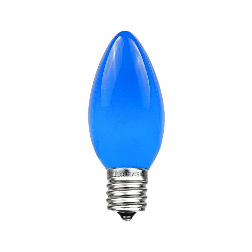 Novelty Lights 25 Pack C9 Ceramic Outdoor Christmas Replacement Bulbs Blue E17 Intermediate Base 7 Watt