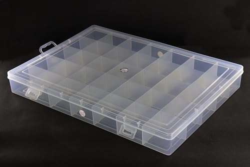 Image of NMII Multipurpose Plastic Storage Box with Partitions | Transparent Organizer with Secure Lid | Ideal for Stationery, Craft Supplies, Tools, and Jewellery, Accessories | Lightweight-(35 Partitions)
