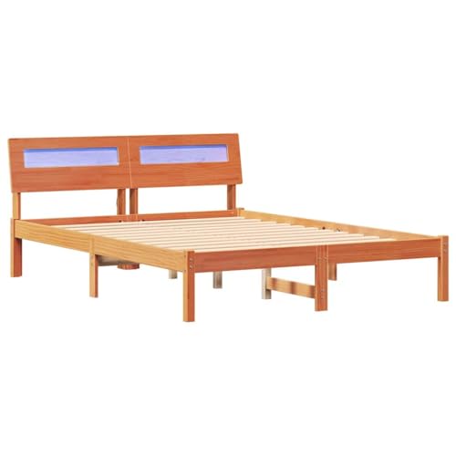 Genérico Estructura de Cama con cabecera Marrón Cera 120 x 190 cm,Camas y Accesorios,Camas y somieres-872790