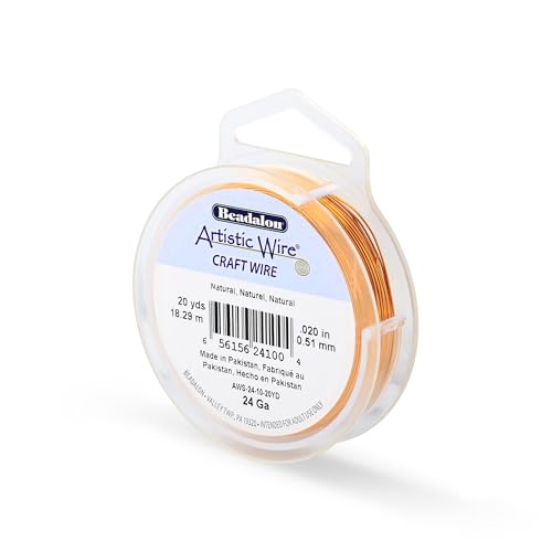 Image of Artistic Wire, 24 Gauge Tarnish Resistant Colored Copper Craft Wire, Natural, 20 yd
