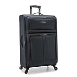U.S. Traveler Anzio Softside Sturdy Ballistic Nylon Expandable Travel Suitcase Luggage with 4 Spinner Wheels, Dark Grey, Checked-Large 30-Inch - Image 2