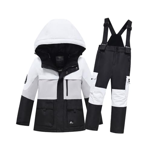 スノーボードウェア 上下セット キッズ ジュニア スキーウェア スノボウェア 男の子 女の子 ジャケット パンツ 撥水 保温 防寒 耐水圧 登山 アウトドア 2点セット HXF121,ブラック,140