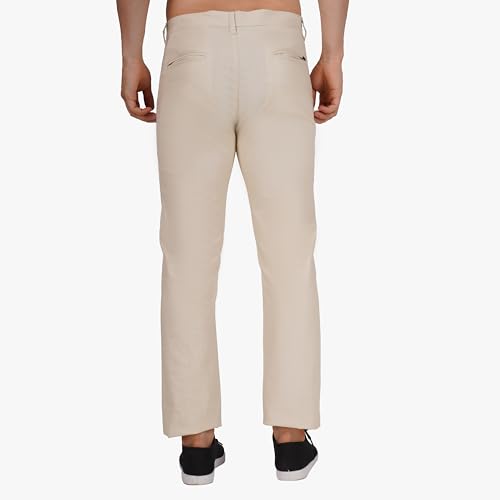 Image of Men's Regular Fit Linen Trousers | Slim Fit Lightweight Casual Pants | Stylish Dress Pants for Office or Travel | Premium Luxury Linen Trouser Pant with Breathable Comfort