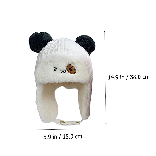 Thickened Thunder Cap Boys Winter Hat Boy Girl and Girls Winter Headwear White3
