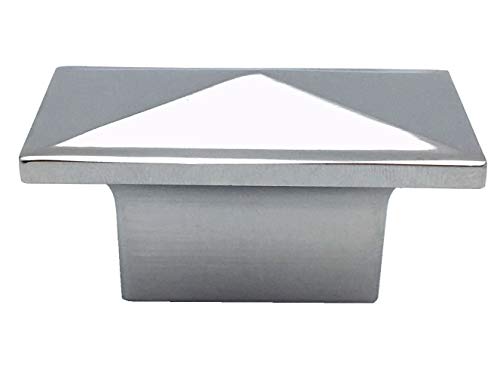Bouton de tiroir carré en chrome poli de 47 mm pour meuble et commode - 2