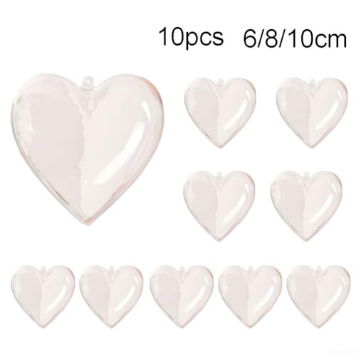 10 palline in plastica trasparente a forma di