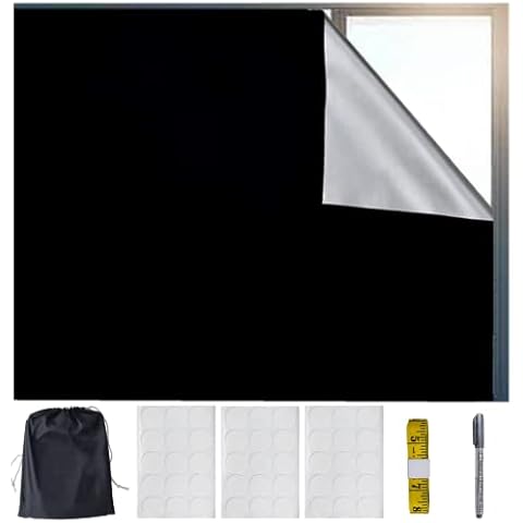 Portable Blackout Blind, PHUNAT Temporary Blackout Blinds 300x145CM(118"x57") Cover