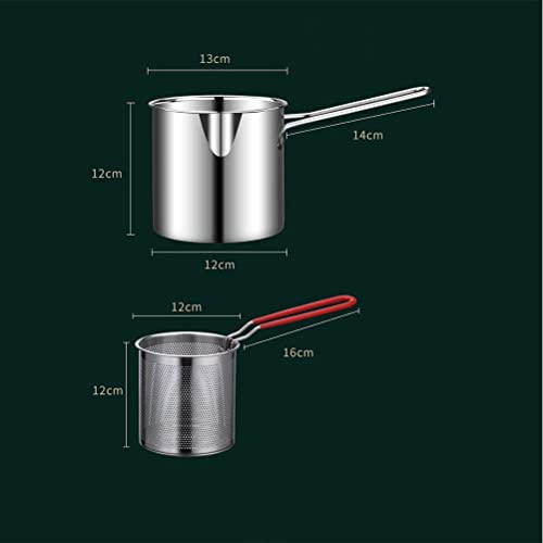 Image of Stainless Steel Deep Fryer Pot Detachable Fryer Pan High with Basket Universal Deep Fry Pan Fry Pot for Home Fries Kitchen Camping