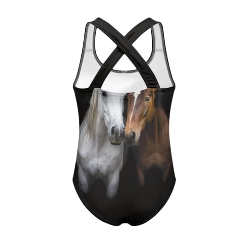 Image of Girls One Piece Cat Swimsuits Quick Dry Cartoon Beach Bathing Suit Crossback Swimwear for Kids 5-14 Years