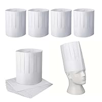 ZHYUAN 20 Stück PapierKochmützeSet,Erwachsene UnisexKochhut,Kochmützen,VliesstoffKochmütze Set,kochmütze,KochmützeWeiß,koch mütze,kochmütze Herren,für Küche,Hotel,Bäckerei und Restaurantküche