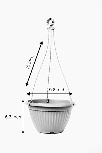 Image of Harshdeep Hanging Planters for Balcony - Bello - Indoor Outdoor Home Terrace Garden Decorative Round Sustainable Plant Container 10 Inch Set of 5 (Blue)
