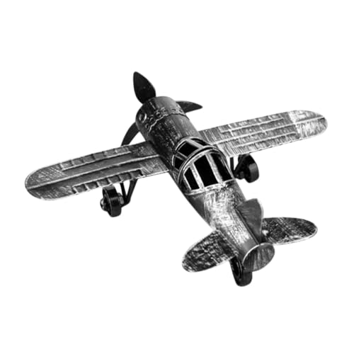Avión de hierro retro YARNOW negro para decoración de escritorio 2
