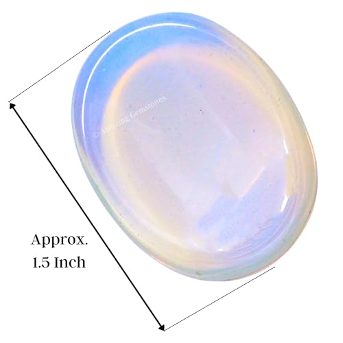 Image of Amazing Gemstone Opalite Worry Stone Crystals and Healing Stones - Worry Stones for Stress Relief Gifts - Piedra Crystal Fidget for Meditation,Relaxation - Unique Stocking Stuffers and Birthday Gifts