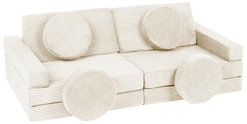 Multifunktionssofa Sitzsack Kindersessel Schaumstoffelemente Spielzeug (Color : Cream (Cord Velours))