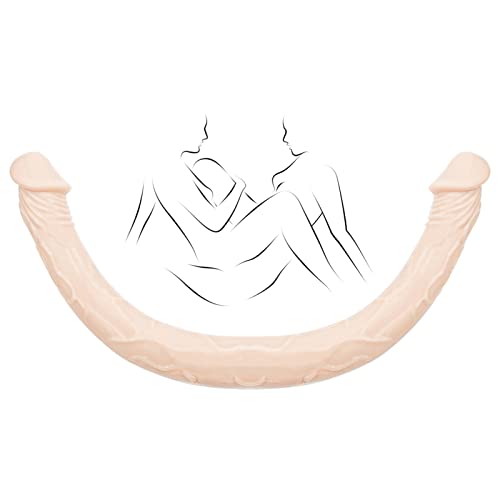 17.5 Inch Double Ended Dildo, Realistic Dildo For Sex Two Head Dildo Adult Toys (Flesh) #TOP24