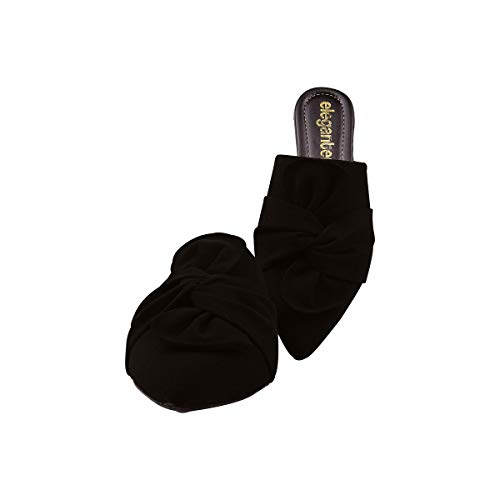 Mule Feminino Rasteirinha Nobuck Preto Eleganteria Tamanho:38;Cor:Preto