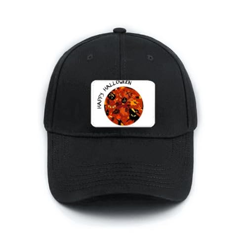 Casquette de baseball noire pour Halloween : chapeau réglable en coton pour déguisement d'automne