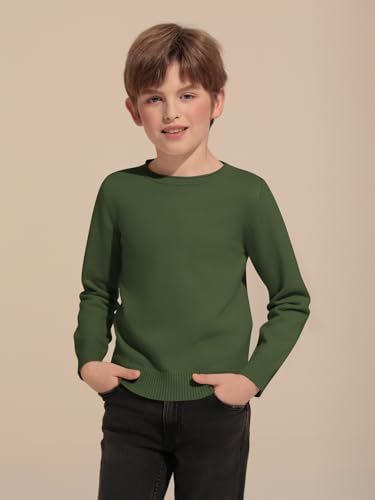 Haloumoning Boys Sweater Kids Fashion Long Sleeve Crewneck Knit Pullover Fall Winter Clothes 5-14 Years2
