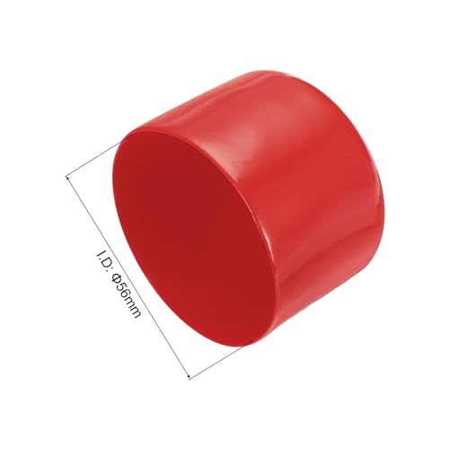 Image of uxcell 4pcs Rubber End Caps 56mm ID Vinyl Round End Cap Cover Screw Thread Protectors Red, 40mm Height