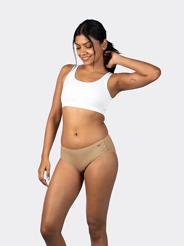 Image of Lavos Bamboo Cotton Panties for Women, Comfortable Soft Mid-Waist Hipster Panty with Thin Inner Elastic, Anti-Bacterial Odour Free Underwear for Womens, Seamless No Visible Briefs for Ladies