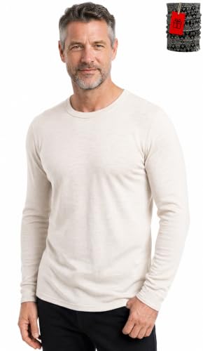 MERINNOVATION 100% Merino Wool Base Layer Top for Men - Thermal V-Neck & Crew Neck Shirt - Lightweight & Midweight Undershirt