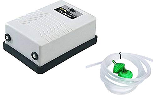 Jainsons Pet Products Aquarium Air Pump with Dual Outlets – 3.5W Silent Oxygen Pump with 2 Air Stones & 3m Air Tube – Low Power Consumption Fish Tank Aerator (2x3L/min Output)