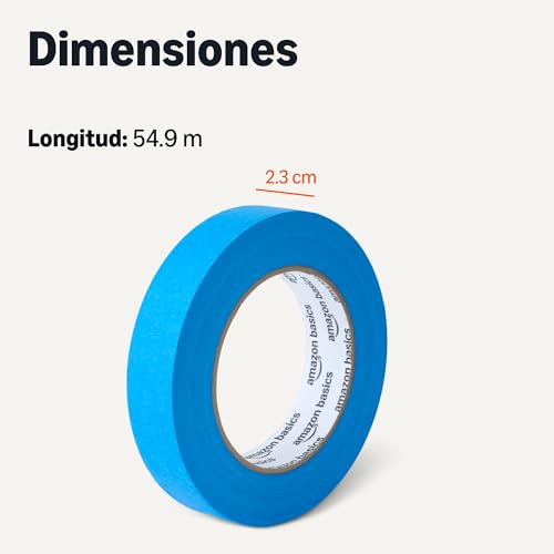 Miniatura 5 de Amazon Basics - Cinta De Pintor, 2.3 Cm X 55 M, Paquete De 4 Rollos, Azul