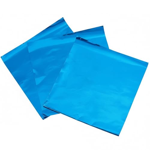 Candy Wrappers Aluminium Foil 15x15cm for Chocolate Candy Bars, Easy Fold Packaging Sheets for Baking and Gift Wrapping, Food Grade and Greaseproof（Blue） - Auroly