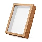 Angoily Holzrahmen mit Klarglas Tiefrahmen f&uuml;r Getrocknete Rosen DIY Bilderrahmen Vitrine Stabiles Design Wand Tischfreundlich Langlebige Aufbewahrung f&uuml;r Erinnerungsst&uuml;cke