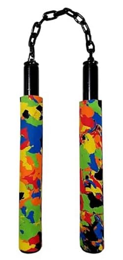 Karate Foam Handle Black Metal Chain Nunchakus Martial Arts Weapon & Equipment | Pack of 1 | (Multicolor)