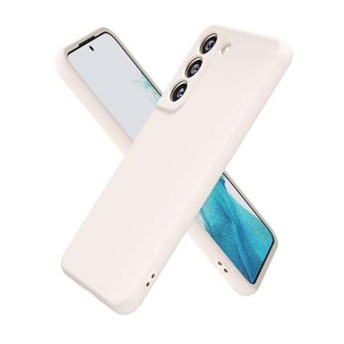 oakxco for Samsung Galaxy S22 Case Silicone, Ultra Slim Thin Phone Case for Women Girls, Plain Solid Color Minimalist Aesthetic Cute Girly Design, Soft Rubber Gel TPU with Camera Cover, Beige Stone