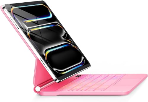 Image of GGQFGTOJ for iPad Pro 13 Inch Case with Keyboard (M5 /M4, 2025 /2024),Magic-Style Magnetic - 7 Colors Backlight -Floating Cantilever Stand - Multi-Touch Trackpad Keyboard Case for iPad Pro 13