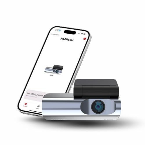 Image of PAPAGO N100 Car Dashcam Full HD 1080P | 130 Wide Angle | Compact Screenless Design | Dual Power (5V /12V) | Loop Recording | G-Sensor | Wi-Fi | 128GB Support | Silver