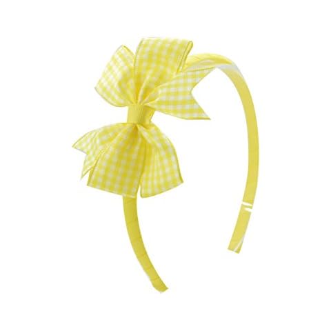 PrettyBoutique Yellow Gingham Bow Alice Band Cover