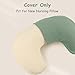 Hooyax Muslin New Nursing Pillow Covers 2 Pack, Soft and Breathable Nursing Covers for New-Designed Breastfeeding Pillows, Adorable Infant Feeding Pillow Slipcover for Baby Boy and Girls (Green Wheat)