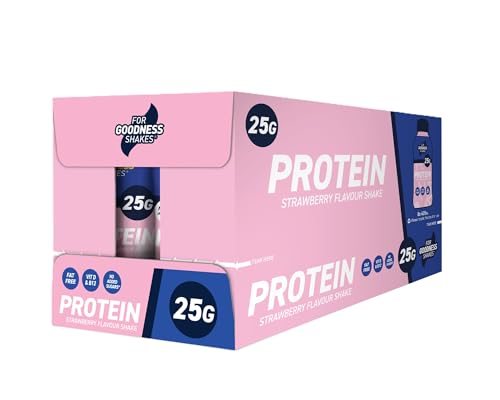 For Goodness Shakes Strawberry Protein Shakes, High Protein Fat-Free Ready-To-Drink, 25g Protein, Vitamin D & B12, No Added Sugar, Low Calorie, Breakfast or Pre & Post Workout, 8 x 435ml - Image 4