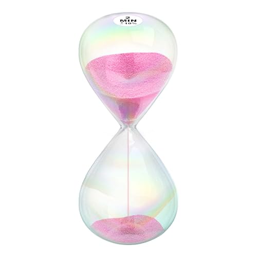 2 Minute Sand Hourglass,2M Sand Timer with Simple Biloba Puff Design, Sand Watch 2 Min Hour Glass Sandglass for Home,Desk,Office Decorative (Pink)
