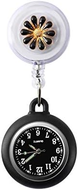 SibyTech Nurse Fob Watch, Clip-on Hanging & Retractable Medical Pocket Watch for Men Women,Pointer Glow in Dark, Infection Control Design,Health Care Nurse Doctor Brooch Fob Watch,Gift Item