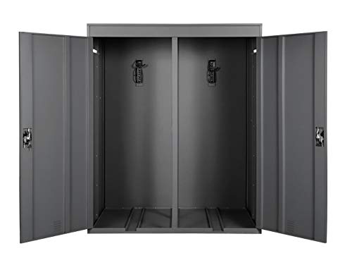 2er-Fahrradgarage HWC-H66, Fahrradbox Gerätehaus Fahrradunterstand, abschließbar Metall - anthrazit – Bild 4