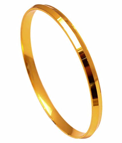 Image of Jewar mandi Bracelet Men's 2.10 Inches One Two Gram Gold Plated Kada Jewelry 7451