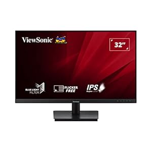 Viewsonic VA3209-MH 80 cm (32 Zoll) Büro Monitor (Full-HD, IPS, HDMI, VGA, Lautsprecher, Eye-Care, Eco-Mode) Schwarz