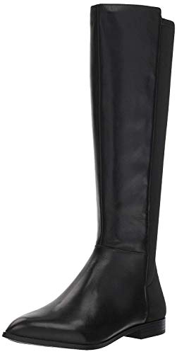 NINE WEST Womens Owenford Leather Closed Toe Knee High Riding, Black, Size 8.5