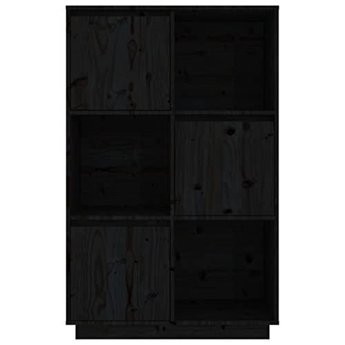 Aparador de pino macizo negro de diseño elegante para decoración del hogar 6