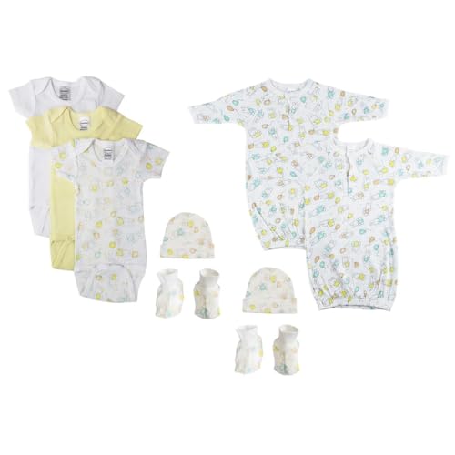 Bambini NC-0648 Unisex Newborn Baby 9 Piece Layette Sets, White