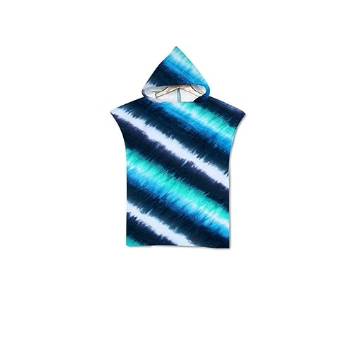 kaylz Microfiber Surf Poncho Wearable Beach Towel Oversized, Kids Adult Hooded Towel Quick Dry Changing Poncho (75 * 65cm, Navy)