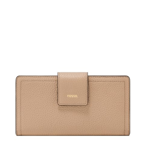 Image of Fossil Women's Logan Leather Wallet RFID Blocking Tab Clutch