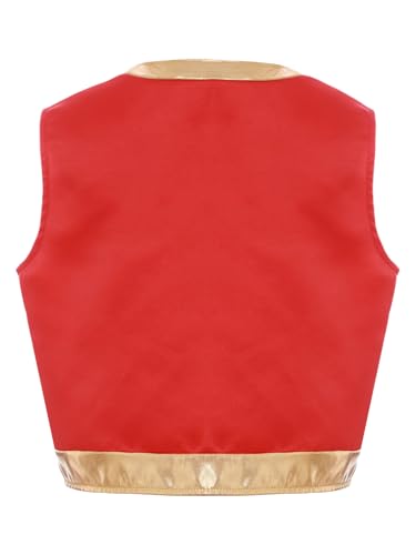 Kids Boys Girls Golden Vest Sleeveless Open Front Suit Vest Halloween Dressy Waistcoat2