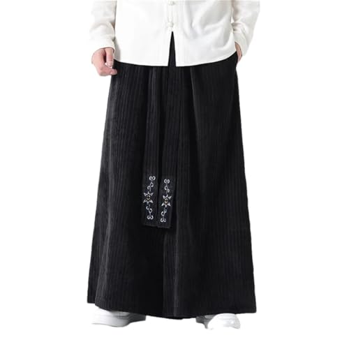 Men Corduroy Loose Elastic Waist Harem Pants Casual Jogging Wide Leg Pants Harajuku Sweatpants